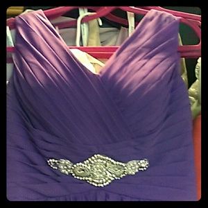 Classy Purple Chiffon Ladies gown rinestone 28